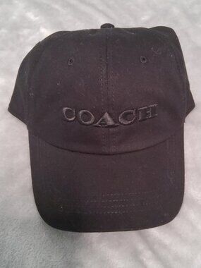Coach Black Baseball Hat Cap Logo NWT Adjustable Luxury Streetwear
